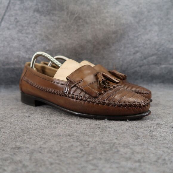 Giorgio Brutini Shoes Mens 9 Loafers Tassel Le Glove Slip On Leather Classic Moc - Picture 1 of 16